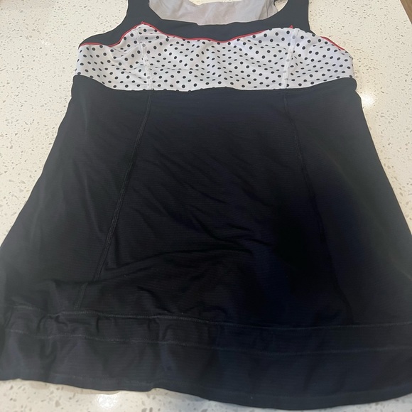 Lululemon polka dot black racerback workout tank top . - Picture 2 of 7